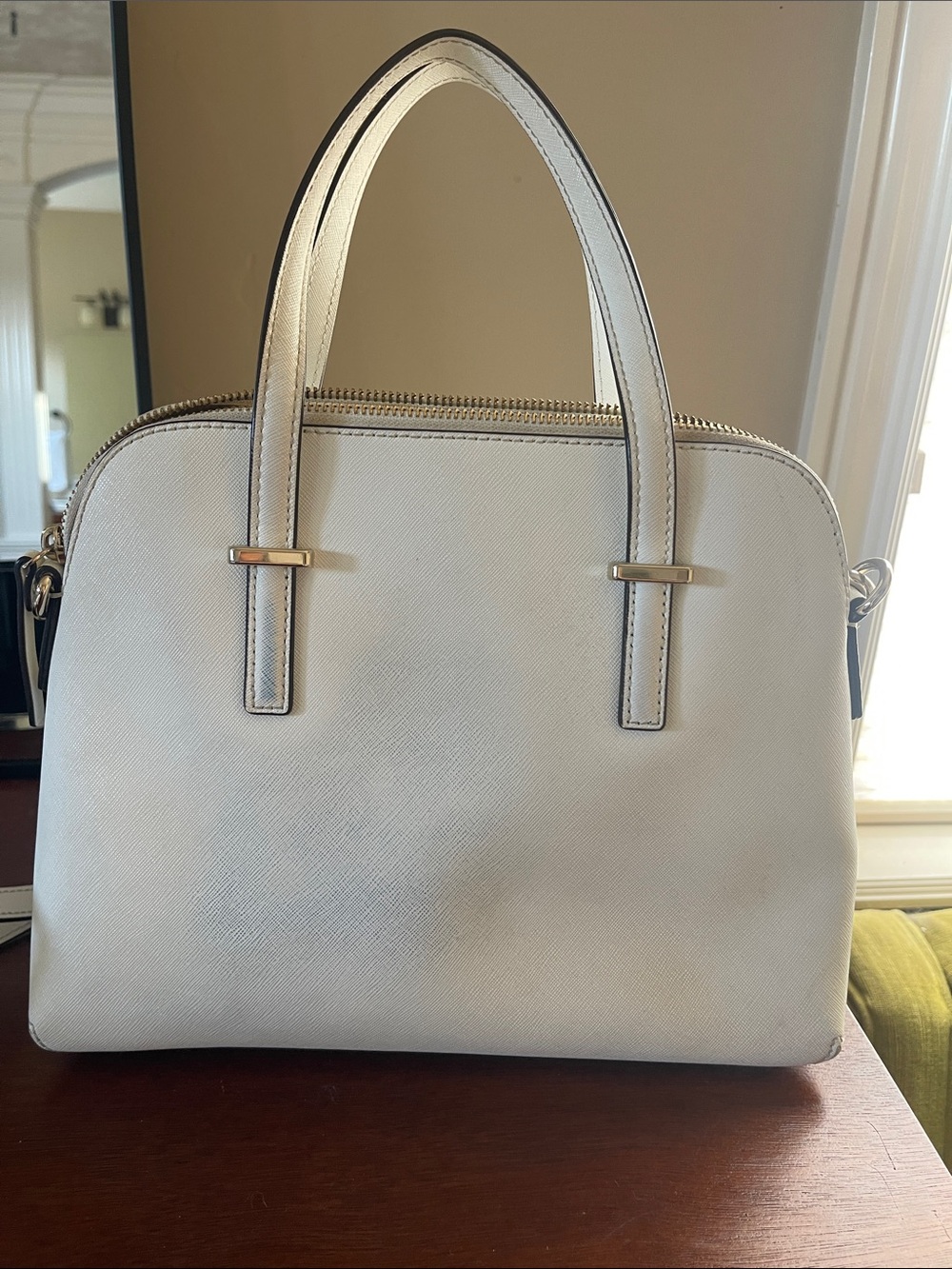 kate spade White Saffiano Dome Satchel - Picture 4 of 6
